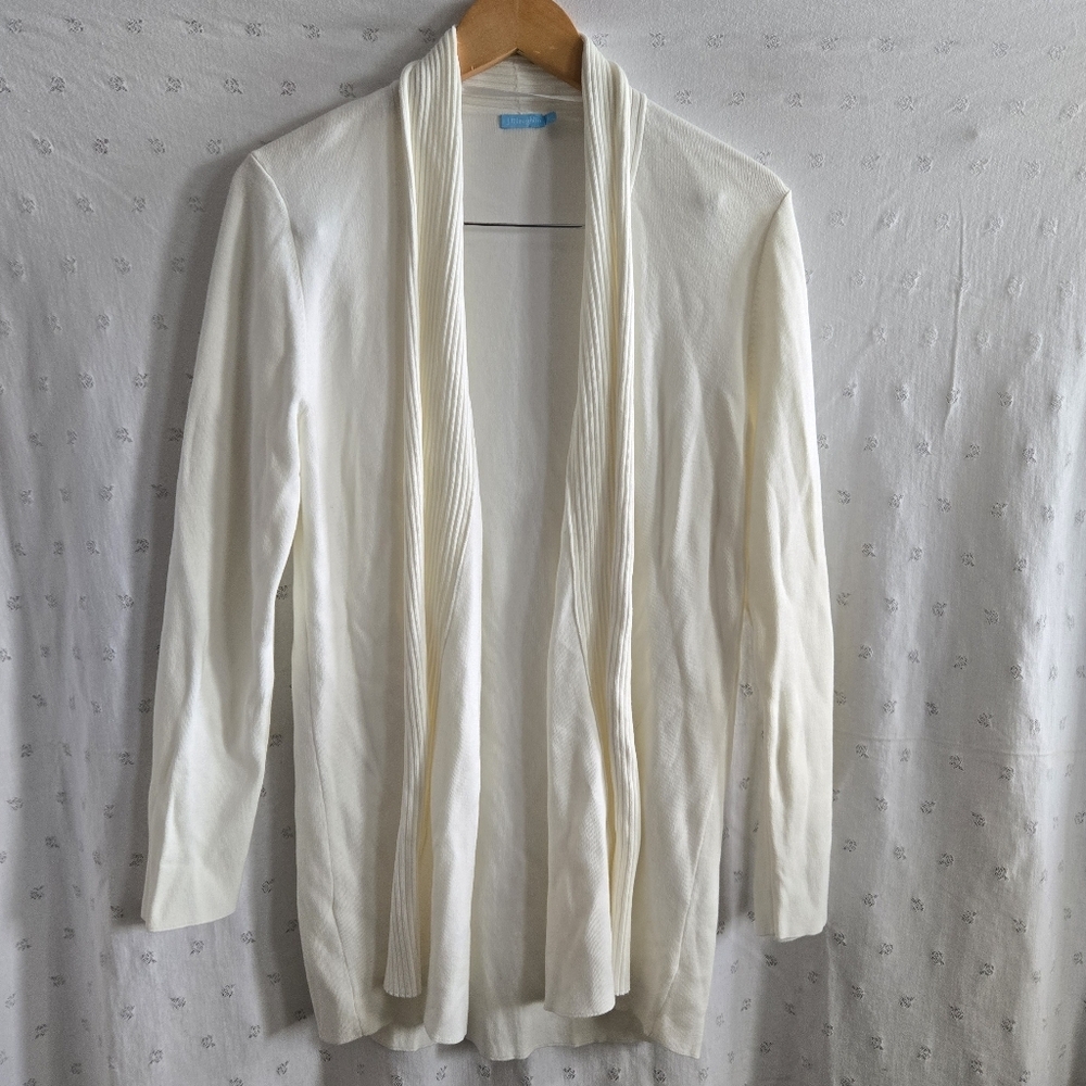 NWT J. McLaughlin White Frannie Cardigan Sweater Size L